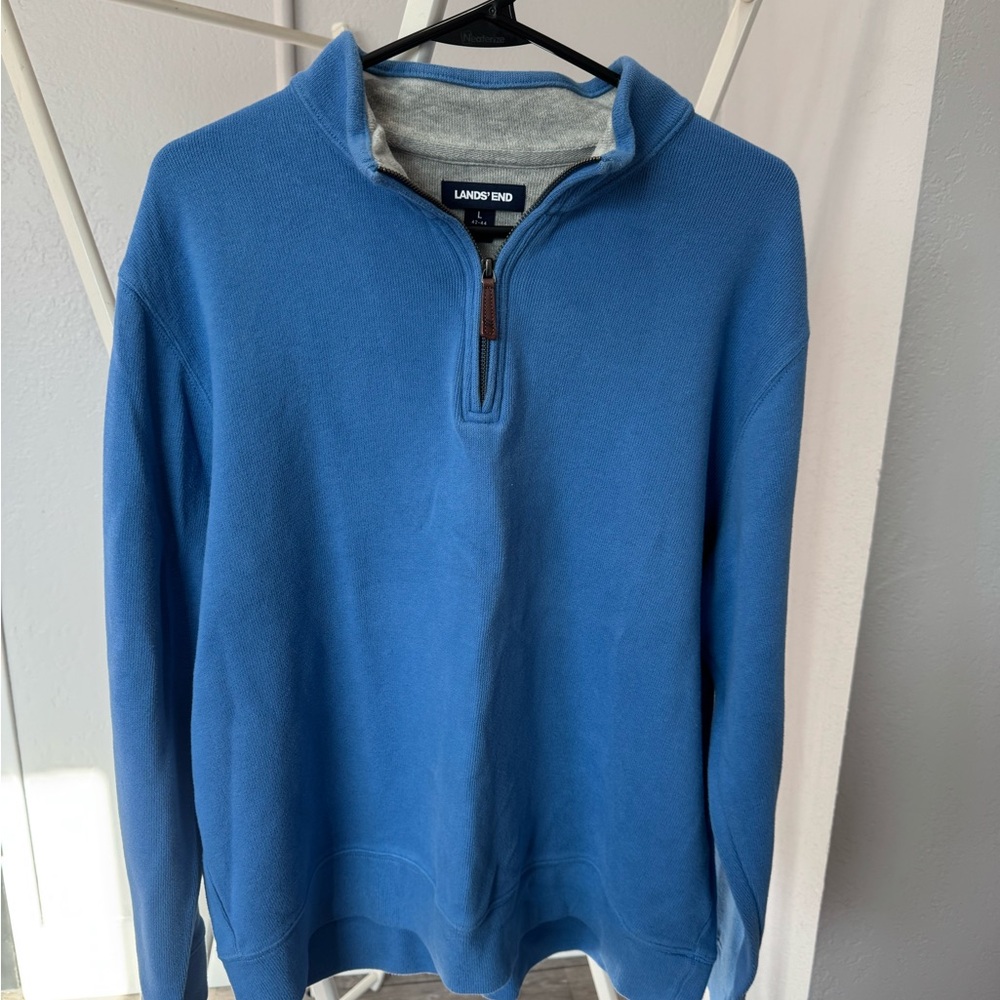 Lands' End Men's Zip-Up Sweater in Blue
